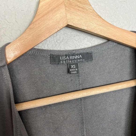 Lisa Rinna Collection French Terry Duster Vest Size XS Belted Frost Grey A288525 - Picture 6 of 11